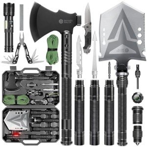 Military-Grade Survival Shovel Axe Kit for Camping