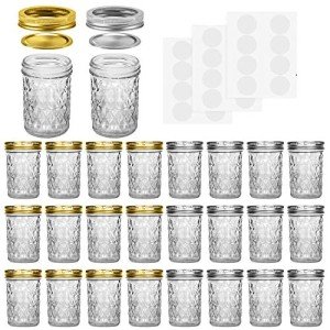 24 Pack of 8 oz Mason Jars with Lids