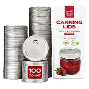 100-Pack Regular Mouth Canning Lids for Food Storage