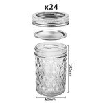 SKOCHE 8 oz Mason Jars - 24 Pack