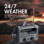 Tenergy Hand Crank Weather Radio with Flashlight & Charger