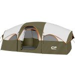 Spacious 8-Person Weatherproof Camping Tent - Olive