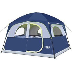 6-Person Waterproof Family Camping Tent with Mesh Windows