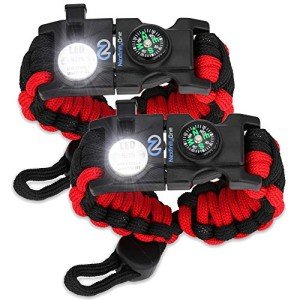 Survival Paracord Bracelet Kit with LED Light