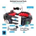 Survival Paracord Bracelet Kit with LED Light