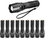Super Bright 2000 Lumen LED Tactical Flashlight 10 Pack
