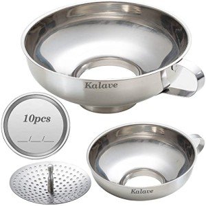 Stainless Steel Canning Funnels with Strainers - 3 Pack