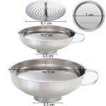 Stainless Steel Canning Funnels with Strainers - 3 Pack