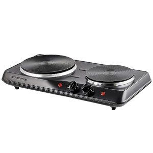 OVENTE Portable Double Burner Cooktop for Preppers