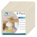 8 Pack Reusable 100% Cotton Cheesecloth Strainer