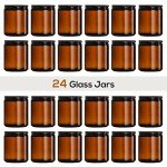 24 Pack 8oz Amber Glass Storage Jars with Lids