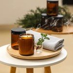 24 Pack 8oz Amber Glass Storage Jars with Lids