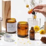 24 Pack 8oz Amber Glass Storage Jars with Lids