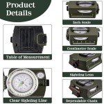 Pocket-Sized Waterproof Survival Hiking Compass