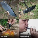 HX OUTDOORS Sharp Bushcraft Knife with Fire Starter