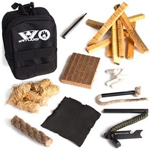Fire Starting Kit with Flint and Steel in MOLLE Bag