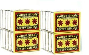 Three Stars Safety Matches - 20 Pack