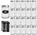 12oz Mason Jars with Lids – 20 Pack