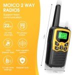 MOICO Long Range Walkie Talkies for Camping, 4 Pack