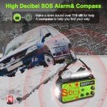 Solar Emergency Radio with Hand Crank and Flashlight