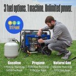 Tri-Fuel Portable Generator with Remote Start
