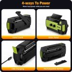 Puiuisoul Solar Hand Crank Emergency Radio & Power Bank