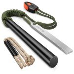 Ferro Rod Fire Starter Kit with Paracord & Tinders