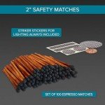 Espresso Style Safety Matches - 100 Bulk Pack