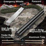 Ferro Rod Fire Starter Kit with Paracord & Tinders