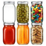 6 Pack 32oz Wide Mouth Mason Jars