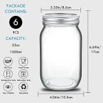 6 Pack 32oz Wide Mouth Mason Jars