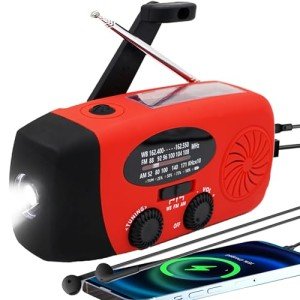 Solar Hand Crank Radio with Flashlight and Power Bank