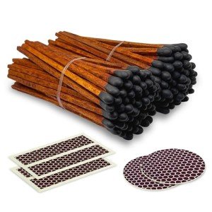 Brown 4" Espresso Matches with Striking Stickers