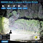 MILAOSHU 990,000 Lumen Rechargeable Flashlights - 2 Pack