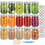 16 oz Mason Jars with Lids - 15 Pack