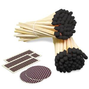 Bold Black Tip Matches - 100 Count (With Stickers)