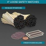 Bold Black Tip Matches - 100 Count (With Stickers)