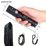Soomfire MX65 Rechargeable Tactical Flashlight, 1060 Lumens