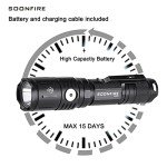 Soomfire MX65 Rechargeable Tactical Flashlight, 1060 Lumens