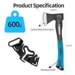 15” Carbon Steel Chopping Axe with Shock-Reducing Handle