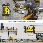 Heavy Duty Power Strip with USB, Workshop 8 Outlet Surge Protector 2700 Joules, Industrial Metal 15Amp Power Strip, 6FT Extension Cord and Wide Spaced. Yellow