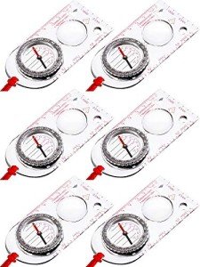 6 Pieces Navigation Backpacking Compass Orienteering Hiking Compass Map Reading for Scout Outdoor Camping(Style 2)