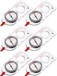 6 Pieces Navigation Backpacking Compass Orienteering Hiking Compass Map Reading for Scout Outdoor Camping(Style 2)