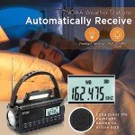 10000mAh/37000mWh Emergency Hand Crank Radio,AM FM NOAA Weather Alert Radio, Digital Display,3 Ways Powered Hand Crank,Solar Radio with Type-C Charger,Flashlight,Reading Lamp,Headphone Jack,SOS Alarm