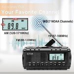 10000mAh/37000mWh Emergency Hand Crank Radio,AM FM NOAA Weather Alert Radio, Digital Display,3 Ways Powered Hand Crank,Solar Radio with Type-C Charger,Flashlight,Reading Lamp,Headphone Jack,SOS Alarm