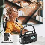 10000mAh/37000mWh Emergency Hand Crank Radio,AM FM NOAA Weather Alert Radio, Digital Display,3 Ways Powered Hand Crank,Solar Radio with Type-C Charger,Flashlight,Reading Lamp,Headphone Jack,SOS Alarm