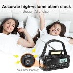 10000mAh/37000mWh Emergency Hand Crank Radio,AM FM NOAA Weather Alert Radio, Digital Display,3 Ways Powered Hand Crank,Solar Radio with Type-C Charger,Flashlight,Reading Lamp,Headphone Jack,SOS Alarm