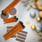 4" Brown Stick Black Tip Espresso Matches (200 Count, + Striking Stickers) | Decorative Unique & Fun for Your Home, Gifts, Accessories & Events | Premium Long Wood Safety Matches by Thankful Greetings