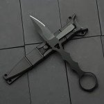 PAVCEING Portable Knife 6.7 Inch 440C Fixed Blade Outdoor Camping Portable Straight Knife With Kydex Sheath The Knife Comes In Black And White (Black)