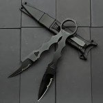 PAVCEING Portable Knife 6.7 Inch 440C Fixed Blade Outdoor Camping Portable Straight Knife With Kydex Sheath The Knife Comes In Black And White (Black)